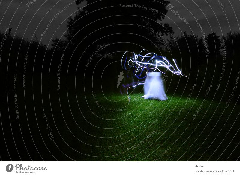 Something Wanders Around Out There Night Light Light (Natural Phenomenon) Long exposure Grass Threat Dark White Fear Dangerous Surrealism Eerie Ghost light