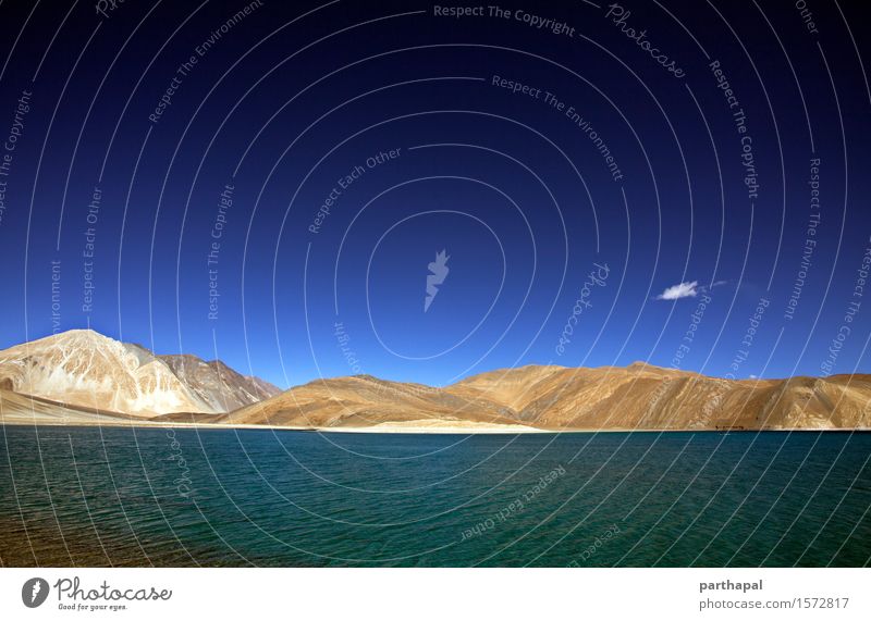 Pangong Tso Lake Environment Nature Landscape Elements Earth Sand Water Sky Clouds Beautiful weather Mountain Lakeside Ladakh India Asia Deserted