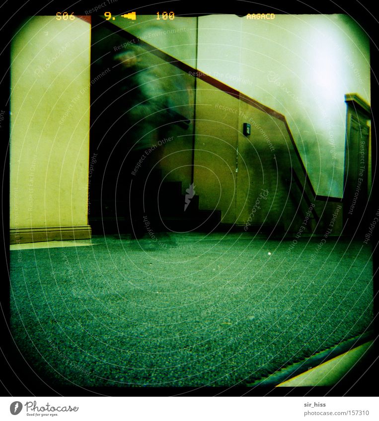 One coming and no going School building Entrance Satchel Stairs Education Lomography pause bells Blur