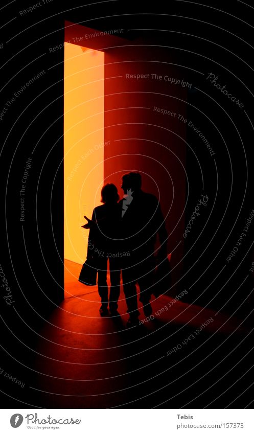 Coming From Hell Dark Man Woman Light Red Shadow Silhouette Human being Couple In pairs