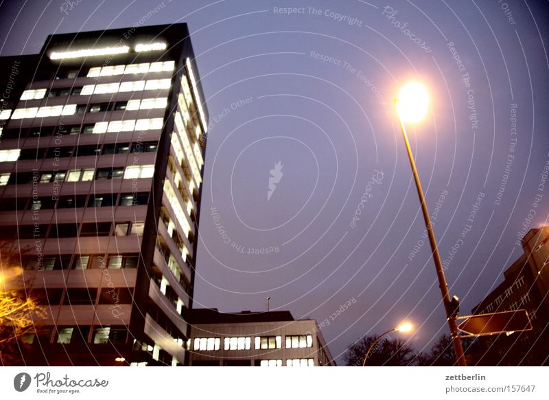 House & Lantern House (Residential Structure) High-rise Building Office building Street Lighting Street lighting Town Downtown Evening Night Twilight Berlin