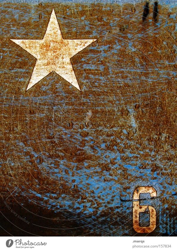 *6 Colour photo Abstract Copy Space left Style Freight train Metal Rust Sign Digits and numbers Signs and labeling Old Exceptional Blue Brown Enthusiasm