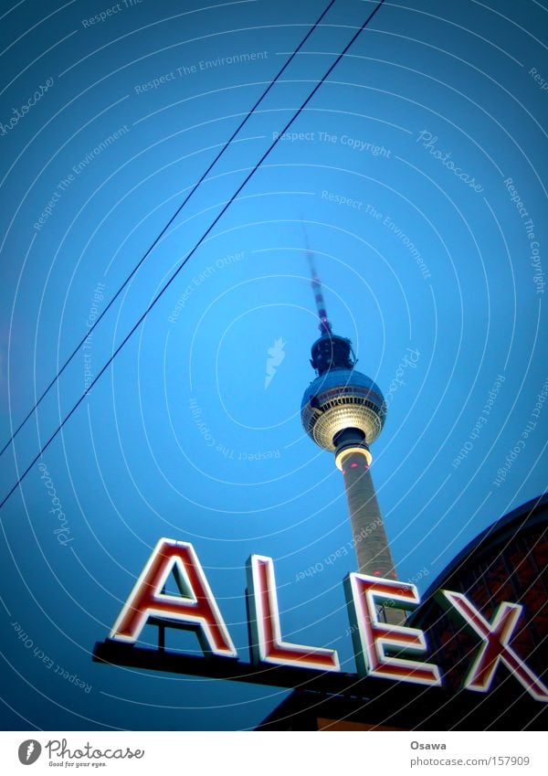 // Berlin Berlin TV Tower Television tower Alexanderplatz Architecture Sky Capital city Landmark Antenna Broadcasting tower Overhead line Building