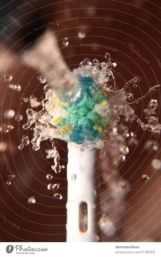 drop centrifuge Brush Electric Toothbrush Bristles Water Inject Rotate Centripetal force Drops of water Tap Sink Centrifuge Macro (Extreme close-up) Close-up
