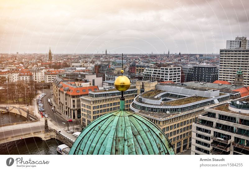 Berlin Cathedral Vacation & Travel Tourism Far-off places Sightseeing City trip Clouds Horizon Beautiful weather Town Capital city Skyline Church Dome Places