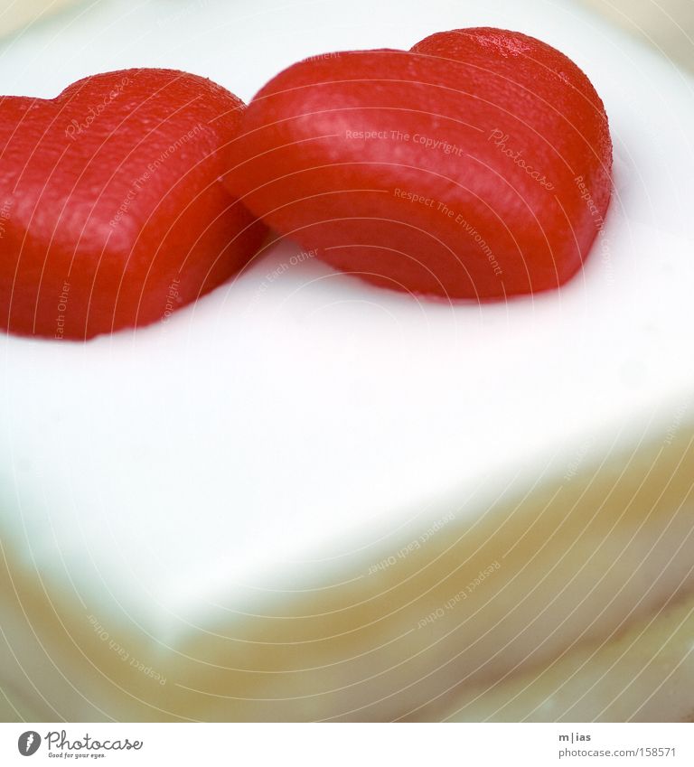 kitschy-delicious double heart Heart Love Valentine's Day Romance Cake Honeymoon Betrothal Relationship Lovesickness Red Gastronomy Baked goods Marzipan