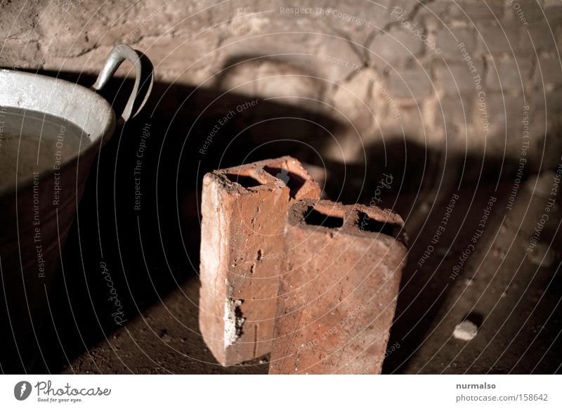 two stones Stone Cellar House (Residential Structure) Tub Wash tub Ground Potatoes Shadow Vault Under Room Location Dark Creepy Jinxed Loneliness Build