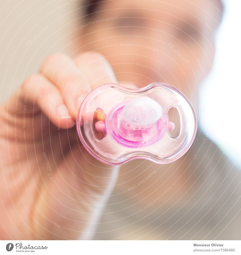Pacifier/Dummy Square Baby Mother Adults Pink 2016 Soother infant mama dummy Parenting Colour photo Subdued colour Blur Shallow depth of field