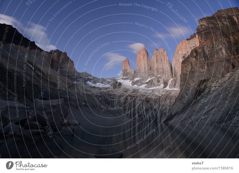 Torres del Paine Clouds Mountain Lakeside Gigantic Tall Above Loneliness Uniqueness Calm Torrs del Paine Reflection Peak Exterior shot Deserted