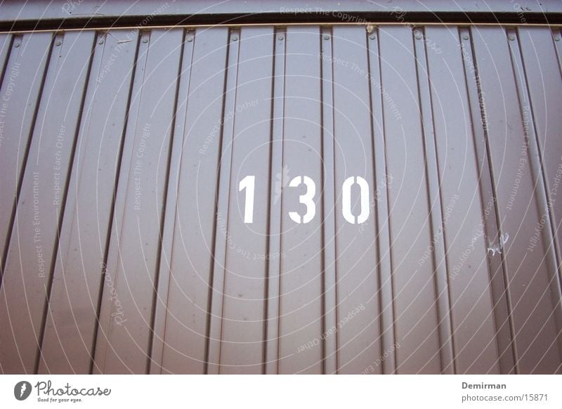 garage 130 Garage Digits and numbers Brown Furrow Parking Transport Structures and shapes
