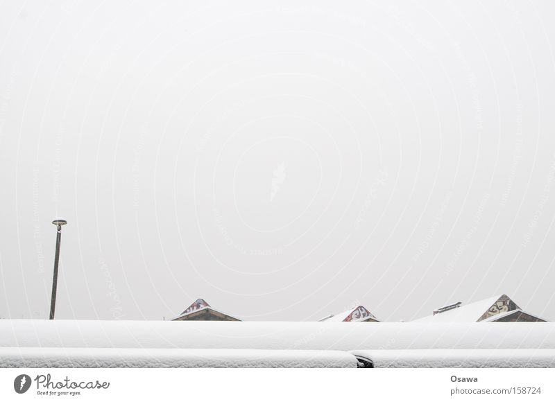 Warsaw Snow Winter White Lantern Gable Roof Virgin snow Sky Covered Gray Train station copyspace