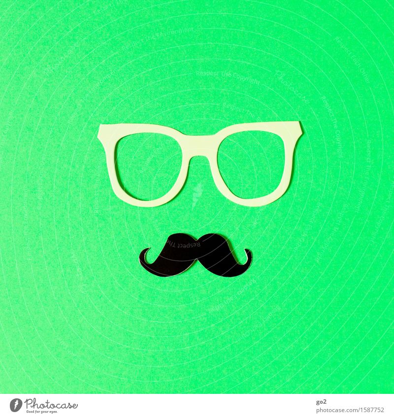 LUC Lifestyle Style Beautiful Personal hygiene Leisure and hobbies Handicraft Masculine Accessory Eyeglasses Moustache Exceptional Uniqueness Cliche Green