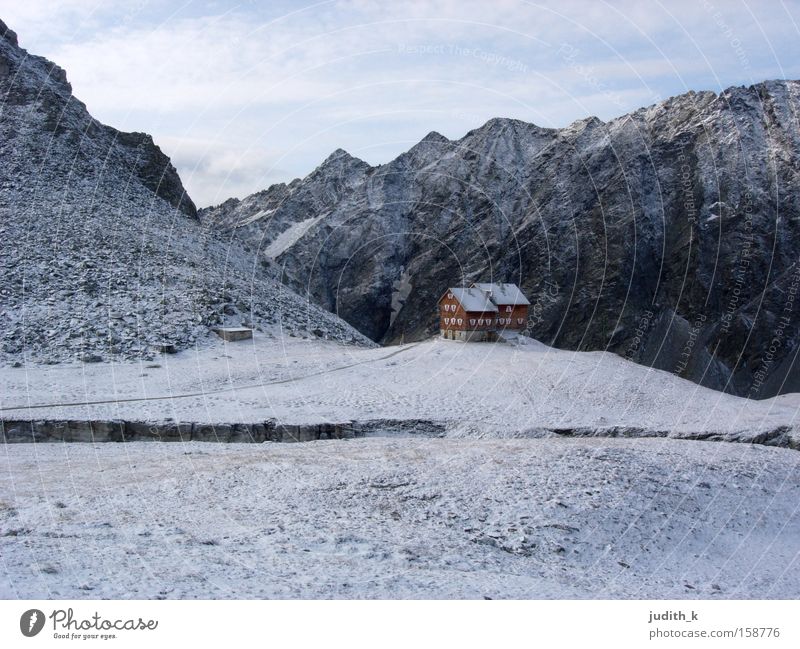 on the huts... Austria Eastern Tyrol Hut Hiking Snow Backpack White Blue Mountain Storage Morning House (Residential Structure) Winter Mountaineering