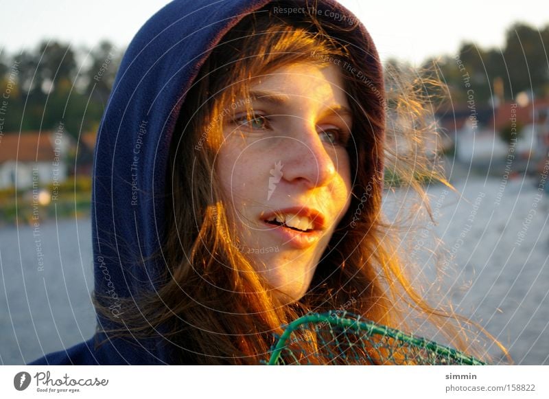 Petri salvation Portrait photograph Fisherman Angler Harbour Sweden Evening Joy Youth (Young adults) sun catcher cachers