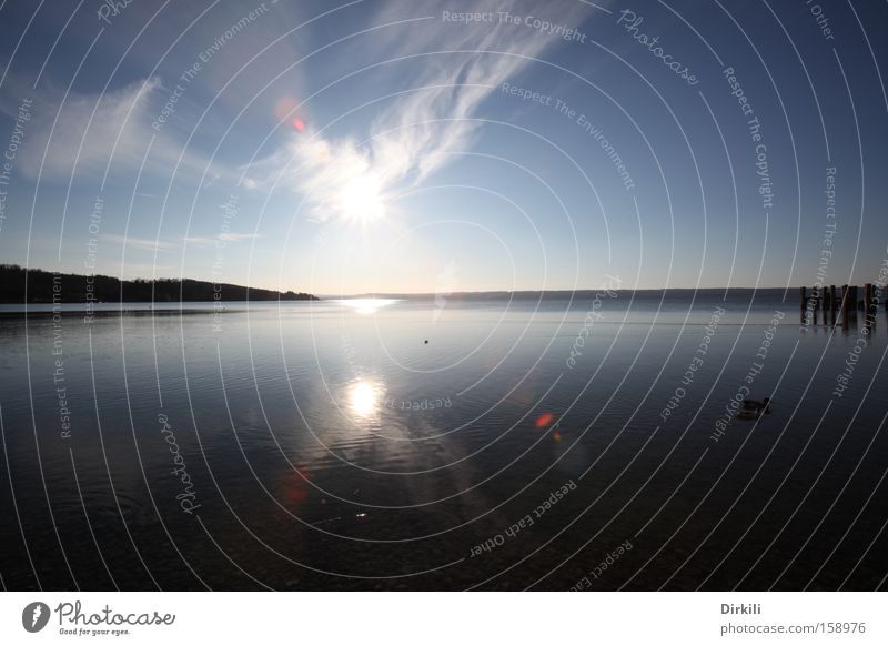 Sun over the Ammersee Lake Clouds Lake Ammer Water Sky Herrsching am Ammersee Coast