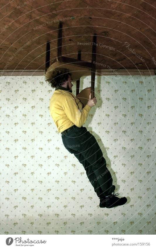 just hang out. [weimar 09] Chair Man Hang Ceiling Wallpaper Rotated Edge Action Go crazy Circus Acrobat Illusion Extreme sports Playing Speed 180° view7