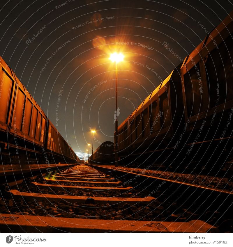 nightmare on railroad Railroad Transport Logistics Railroad car Freight car Container Shipping Railroad tracks Rail transport Industrial Photography Industry