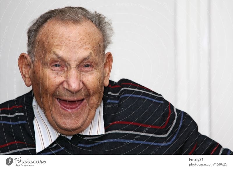 Laugh! Man Laughter Face Grandfather Old Joy Senior citizen Happy Care of the elderly