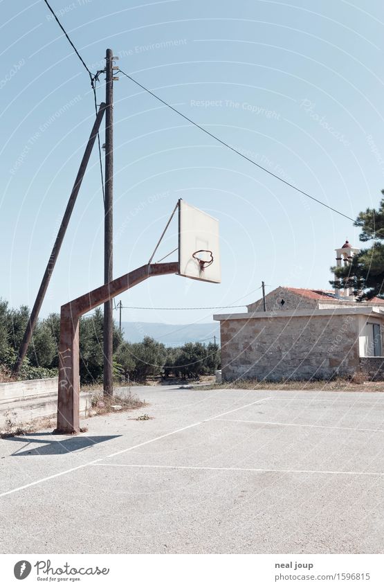 Let's do it -II- Basketball Basketball basket Basketball arena Crete Village Deserted Concrete Wait Hot Broken Gloomy Boredom Loneliness resignation Poverty