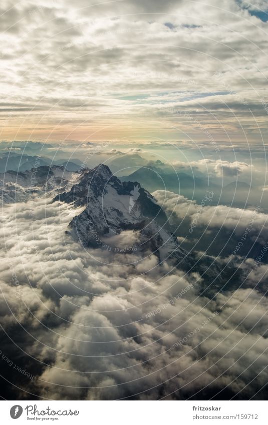 On the roof Freedom Winter Snow Mountain Landscape Elements Air Clouds Sunrise Sunset Weather Alps Zugspitze Peak Gigantic Infinity Soft Moody Insbruck