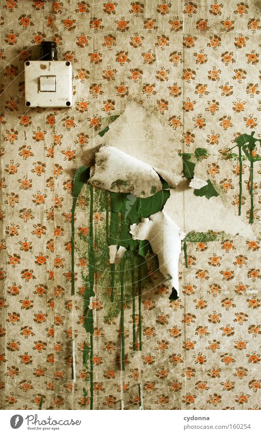 [Weimar09] Artist hands Room Location Decline Transience Time Life Memory Destruction Old Military building Wall (building) Light switch Colour Wallpaper Retro