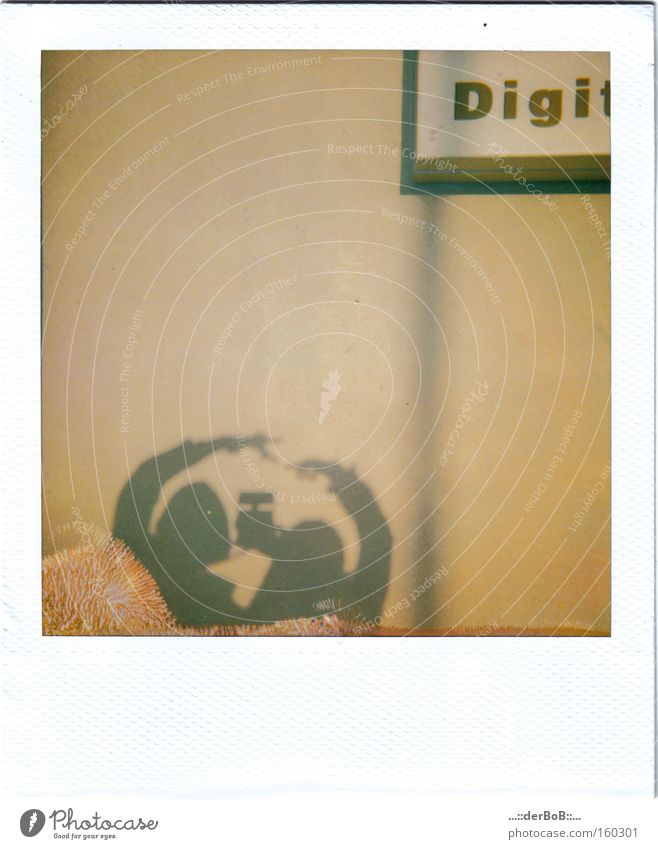 YOU & me Polaroid Shadow Medium format Analog Fingerprint Together Touch Camera Line Signs and labeling Ochre Photography Art Culture Quality instant digi