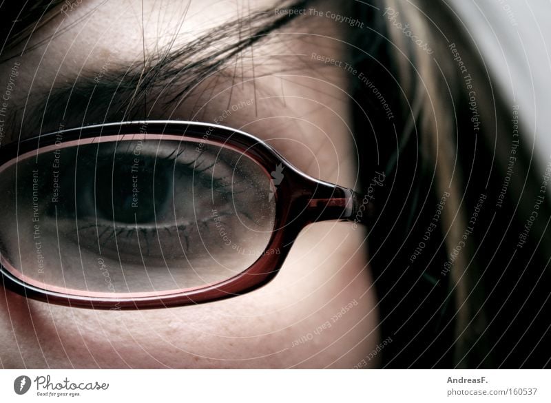 monocular Erudite Woman Eyeglasses Optician Spectacle frame Looking Detail One-eyed Person wearing glasses Intellect Eyes Vista Education visually impaired