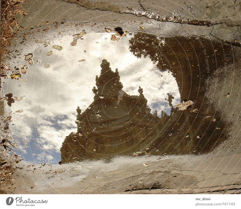 reflective cement Reflection Museum Budapest Hungarian Autumn Water cloudy picture in water royal agriculture museum cement picture Royal