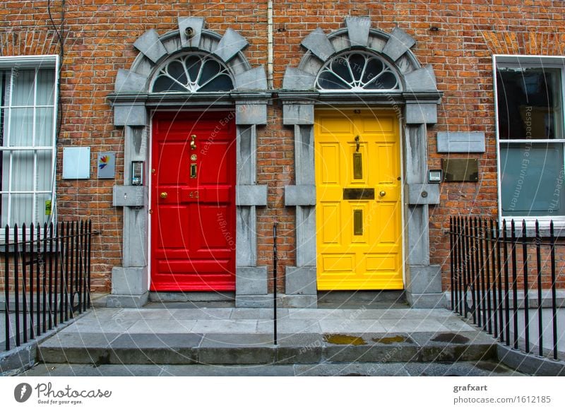 Colourful doors in the town of Kilkenny in Ireland Door Closed House (Residential Structure) Entrance 2 Flat (apartment) Architecture Way out Facade Window