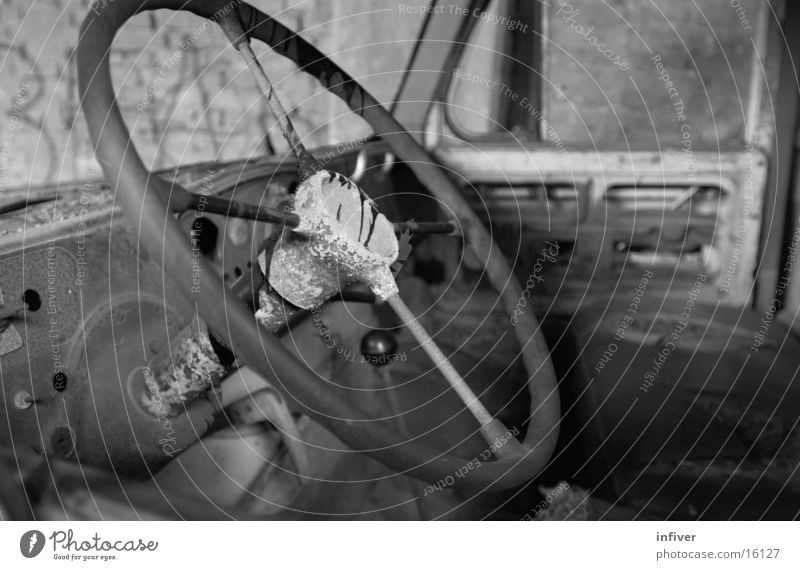 steering Truck Steering wheel Transport Car Black & white photo driver's side