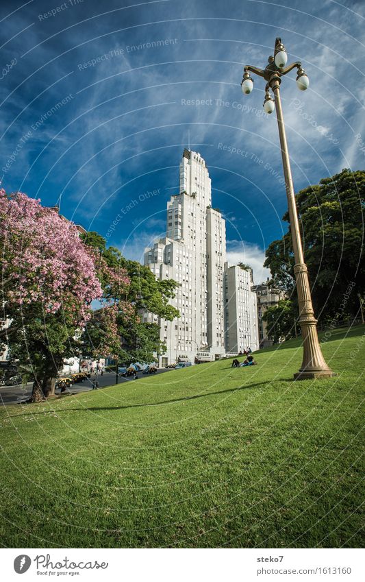 Edificio Kavanagh Buenos Aires Argentina High-rise Architecture Tourist Attraction Exceptional Tall Retro Town Blue Green Arrangement Exterior shot