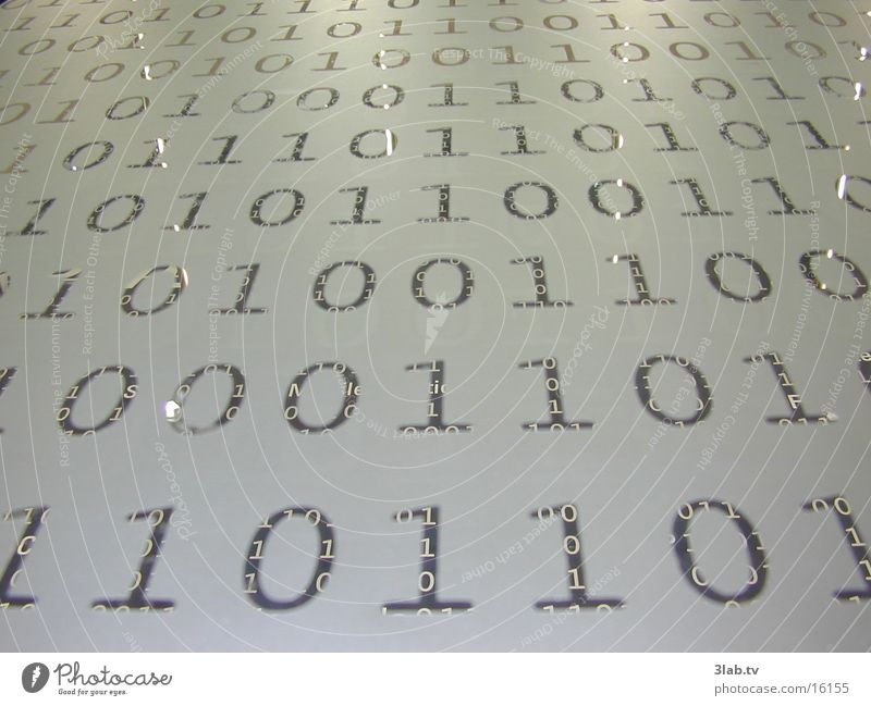 binary conspiracy Password Binary code CeBIT Close-up Glas facade Reaction