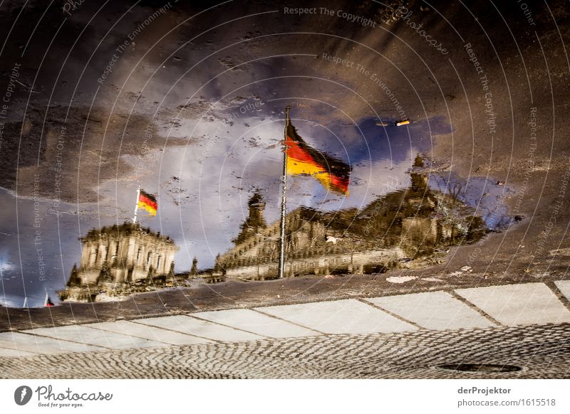 Colourful puddle world with Reichstag Vacation & Travel Tourism Trip Freedom Sightseeing City trip Downtown Detached house Palace Tourist Attraction Landmark