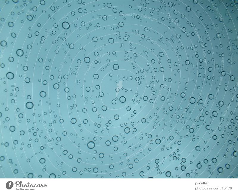 raindrops Rain Drops of water Glass Blue