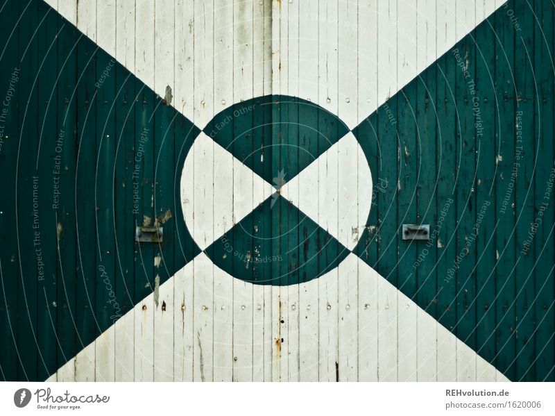 gate Village Door Art Graphic Circle Line Green White Wood Gate Barn Courtyard Background picture Old Triangle Colour Geometry Colour photo Subdued colour