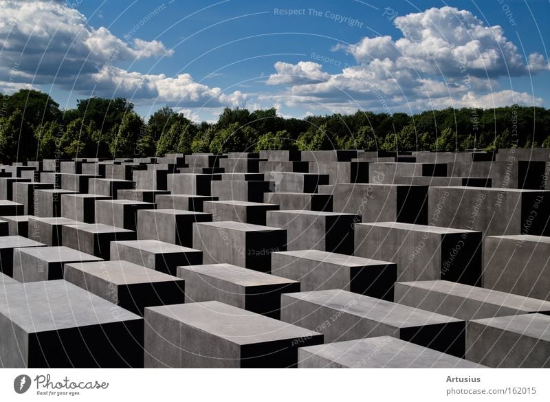 Jewish Monument Berlin Looking Think Remember Mass murder Holocaust memorial Judaism Break Stone Traffic infrastructure Moral cubes Cloud formation