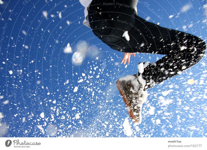 lightning blue 2 Blue White Jump Hand Sky Pants Footwear Man Black Playing To fall Snow
