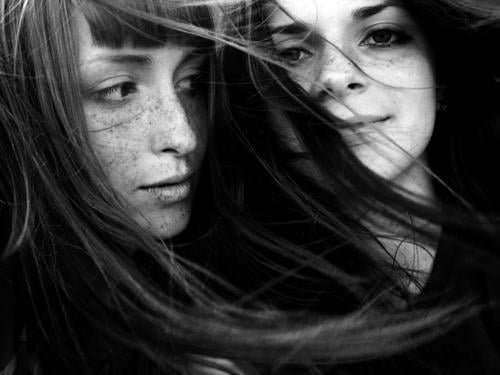 0_12 Black & white photo Portrait photograph Woman Hair and hairstyles Wind Grinning Long-haired Emotions bw freckles eyes youth young