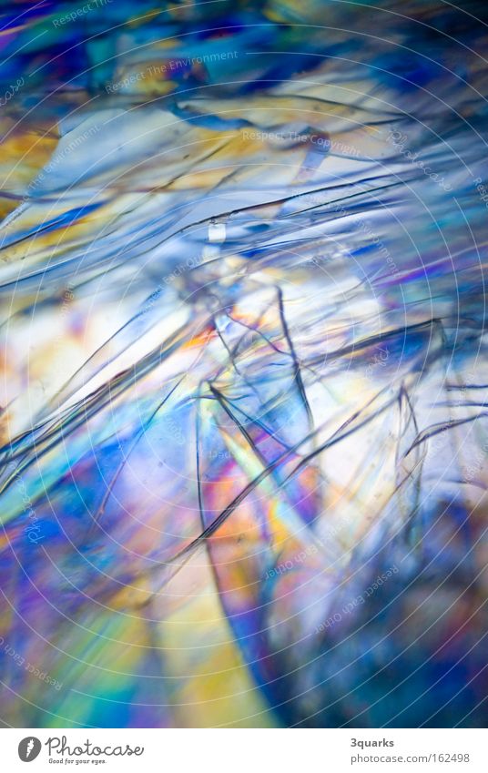 plastic film Packing film Light Abstract Structures and shapes Photomicrograph Prismatic colour Multicoloured Colour polarized Statue psychedelic Plastic