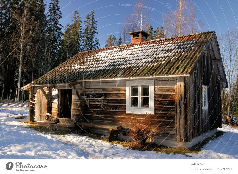 Cabin House Sweden House (Residential Structure) Winter Snow Snowdrift Dalarna Vacation & Travel Lifestyle Concepts And Ideas Cottage Snowflake Exterior shot