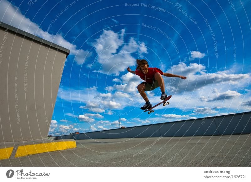 jump the sky Skateboarding Sports Jump Joy Style Flying Extreme Freedom Life Effort Concentrate Parking garage Extreme sports