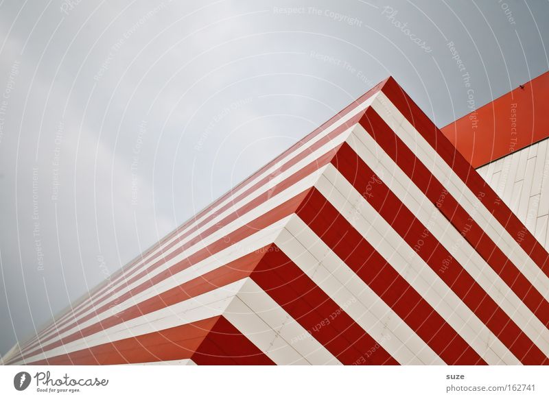 Russian Zebra Stripe Joist Corner House (Residential Structure) Corner building Red White Exchange Window Structures and shapes Line Hypnotic Shadow Geometry