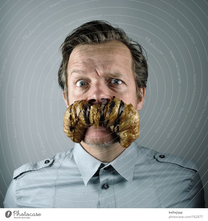 k. the bread Man Human being Facial hair Croissant Breakfast Comic Portrait photograph Shirt Joke Humor Baked goods cartoon