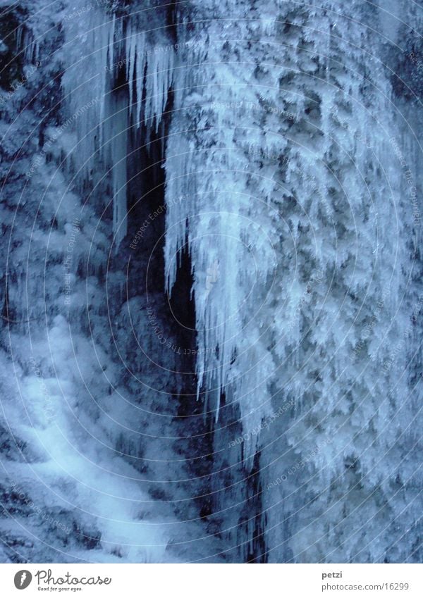 icefall Winter Ice Frost Waterfall Cold Blue White Frozen Icicle Smoothness ice wall Colour photo Exterior shot Day Bizarre Natural phenomenon Solidify Icefall