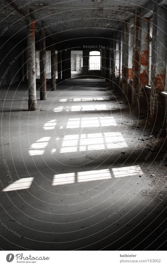 cinema Colour photo Interior shot Deserted Copy Space bottom Light Shadow Silhouette Reflection Deep depth of field Long shot Industry Industrial plant Factory