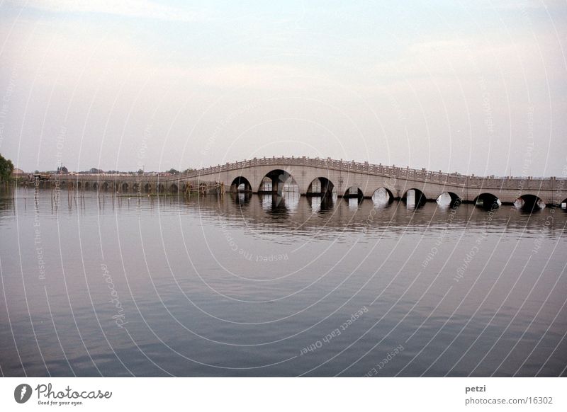 Quanfu Bridge China Venice Morning Zhouzhuang Water River Dawn