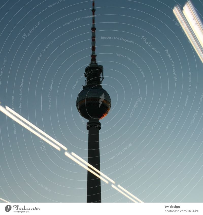 That's not Berlin [Pt. II] Berlin TV Tower Television tower Reflection Night Twilight Alexanderplatz Capital city Architecture Silhouette Landmark Germany