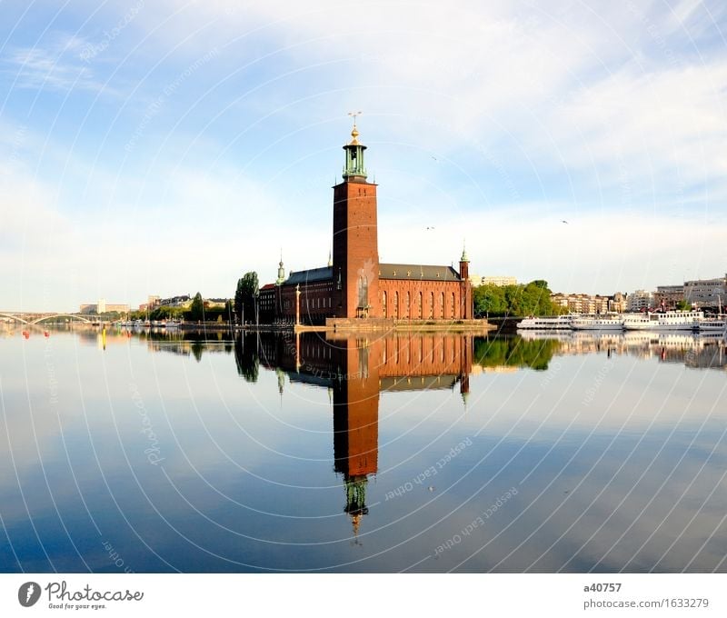 Stockholm City Hall With Reflection On Water A Royalty Free Stock Photo From Photocase