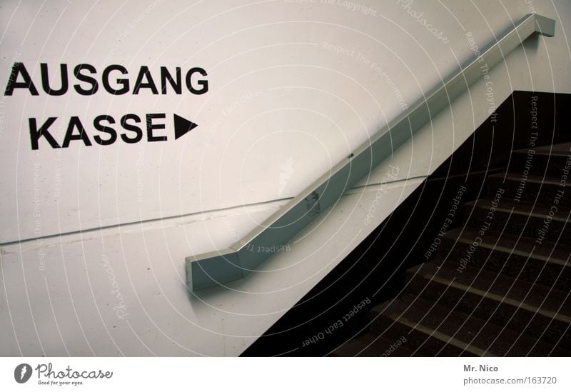 pay me my money down Interior shot Deserted Parking garage Building Wall (barrier) Wall (building) Stairs Way out Kiosk Staircase (Hallway) Banister Paying