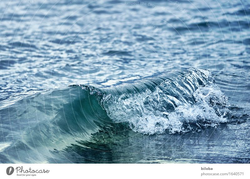 Wave in crystal clear water breaks on the lakeshore wave Waves Water Wave break Lakeside Blue White Esthetic Force Hydroelectric  power plant Colour photo